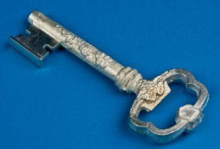 Zinn Giessform Schlüssel mit Bart und Weinlaub  - Silikonform hitzebeständig - benötigt ca. 140g Reinzinn