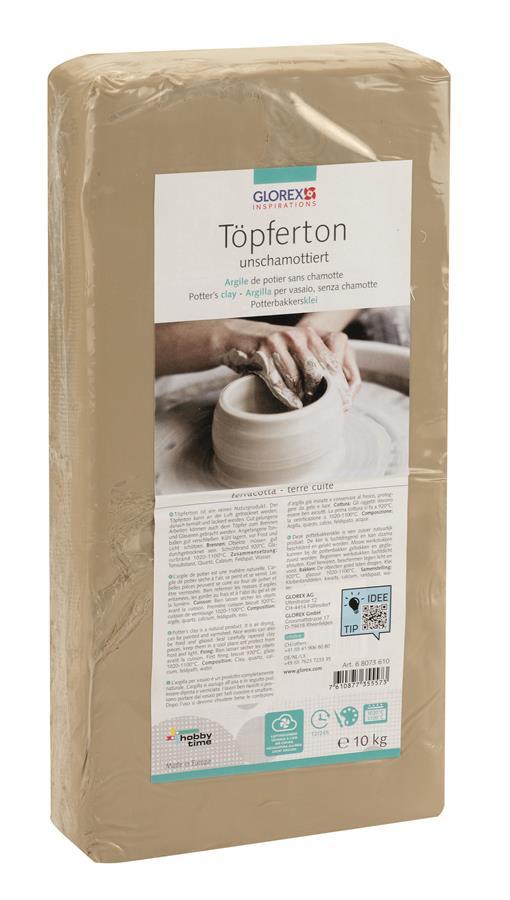 Töpferton weiß unschamottiert, 10kg