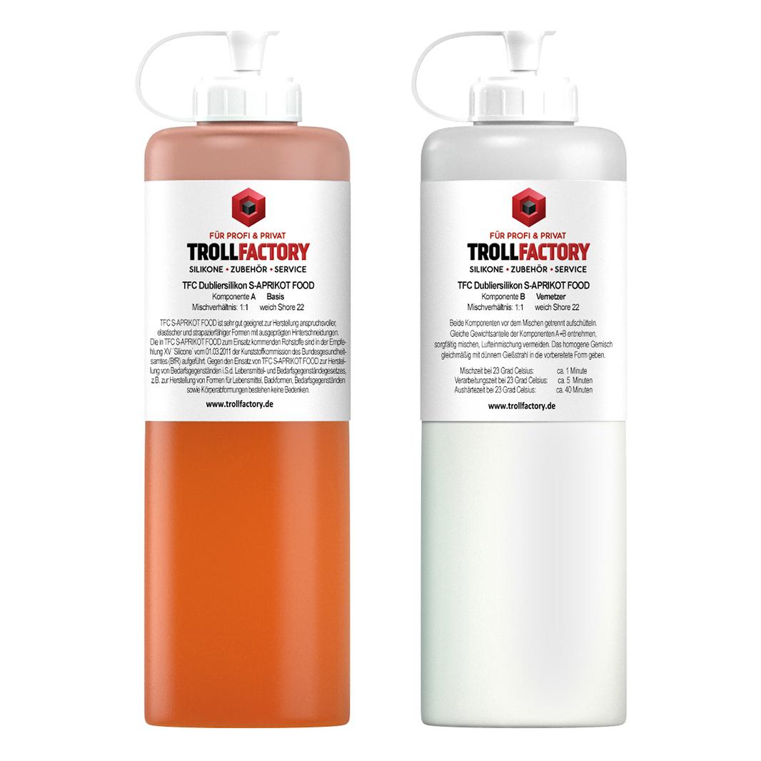 TFC Dubliersilikon S-APRIKOT FOOD weich Shore 22 1:1  - Größe: 500g (2x250g) TFC Dubliersilikon S-APRIKOT FOOD weich Shore 22 1:1  - Größe: 500g (2x250g)