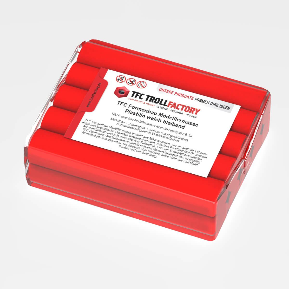 TFC Formenbau Modelliermasse rot Plastilin weich bleibend schwefelfrei - Größe: 500g TFC Formenbau Modelliermasse rot Plastilin weich bleibend schwefelfrei - Größe: 500g