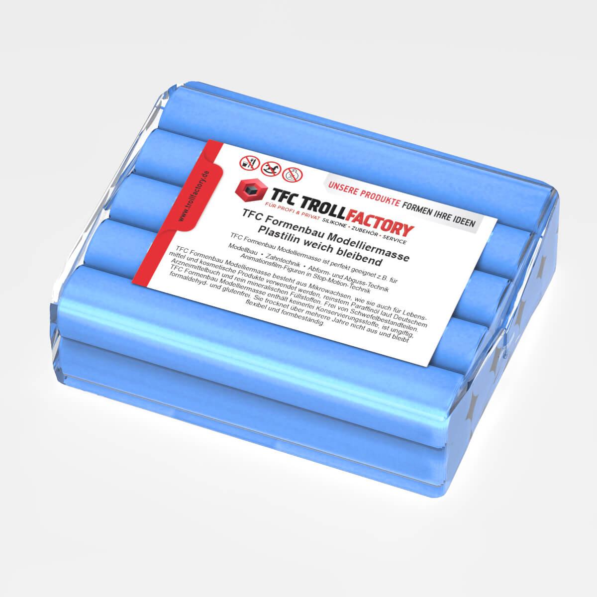 TFC Formenbau Modelliermasse hellblau Plastilin weich bleibend schwefelfrei - Größe: 500g TFC Formenbau Modelliermasse hellblau Plastilin weich bleibend schwefelfrei - Größe: 500g