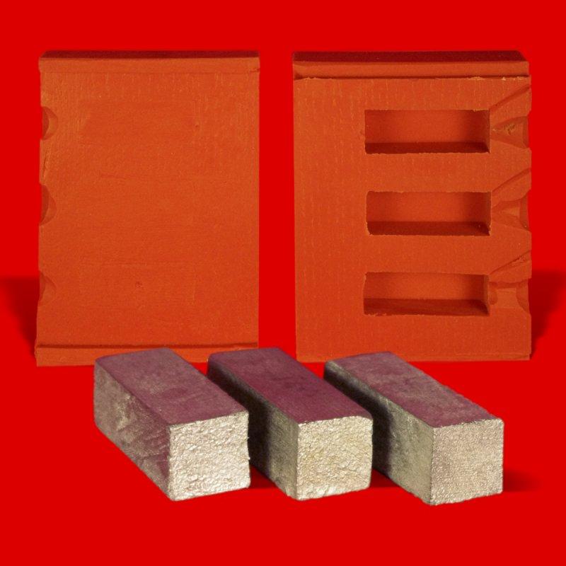 Zinn Giessform Barren 3er - Silikonform hitzebeständig - benötigt ca. 70g Reinzinn  Zinn Giessform Barren 3er - Silikonform hitzebeständig - benötigt ca. 70g Reinzinn