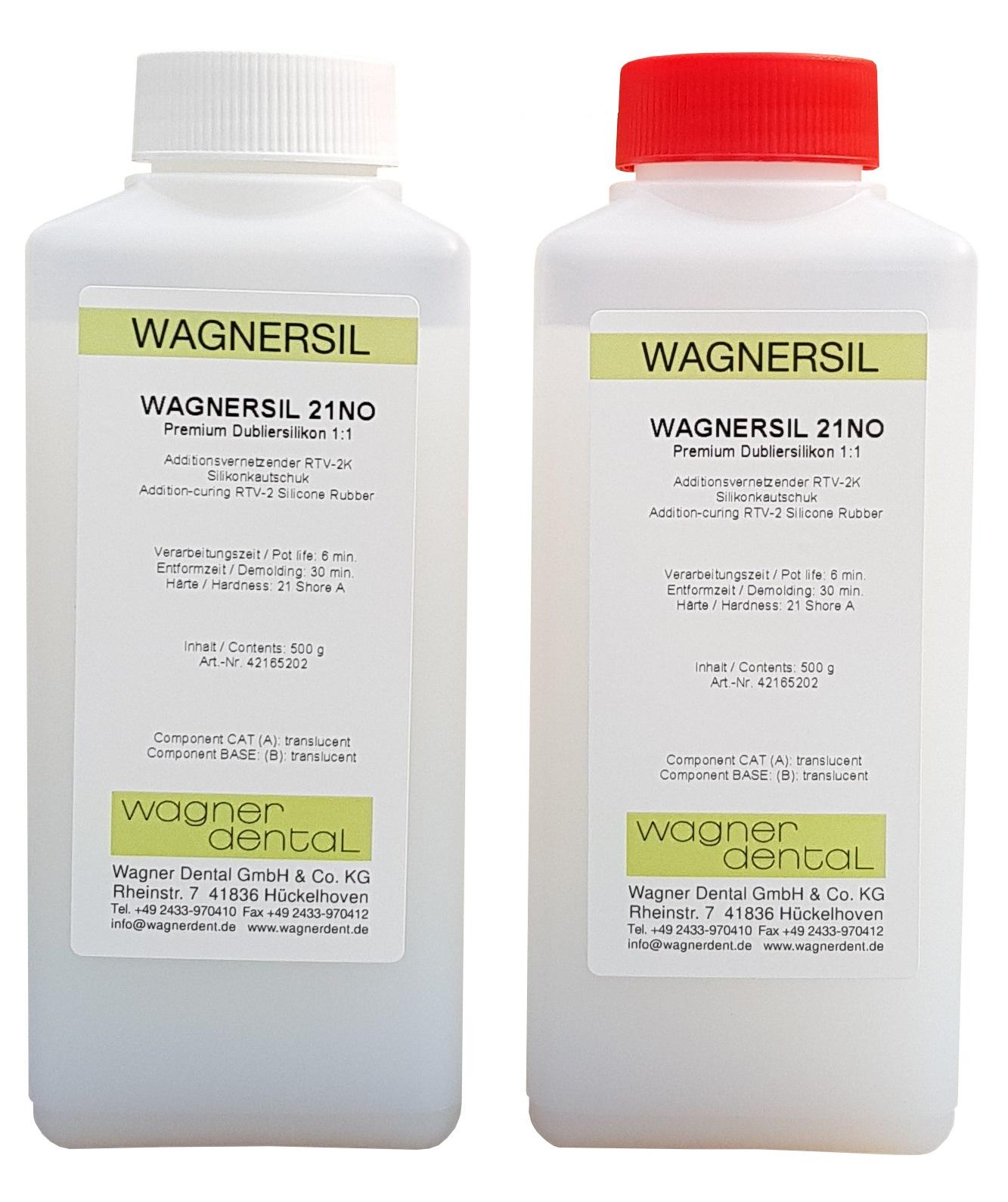 Wagnersil Premium 21 NO transluzent Shore 21 EFZ 30 min 1:1 - Größe: 1kg (2x500g) Wagnersil Premium 21 NO transluzent Shore 21 EFZ 30 min 1:1 - Größe: 1kg (2x500g)