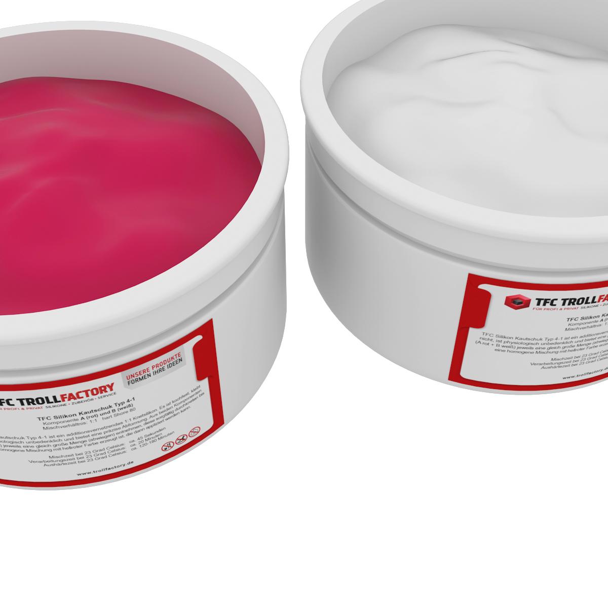 TFC Silikon Kautschuk Typ 4-1 Knetsilikon knetbar hart Shore 80 1:1 - Größe: 500g (2x250g) TFC Silikon Kautschuk Typ 4-1 Knetsilikon knetbar hart Shore 80 1:1 - Größe: 500g (2x250g)