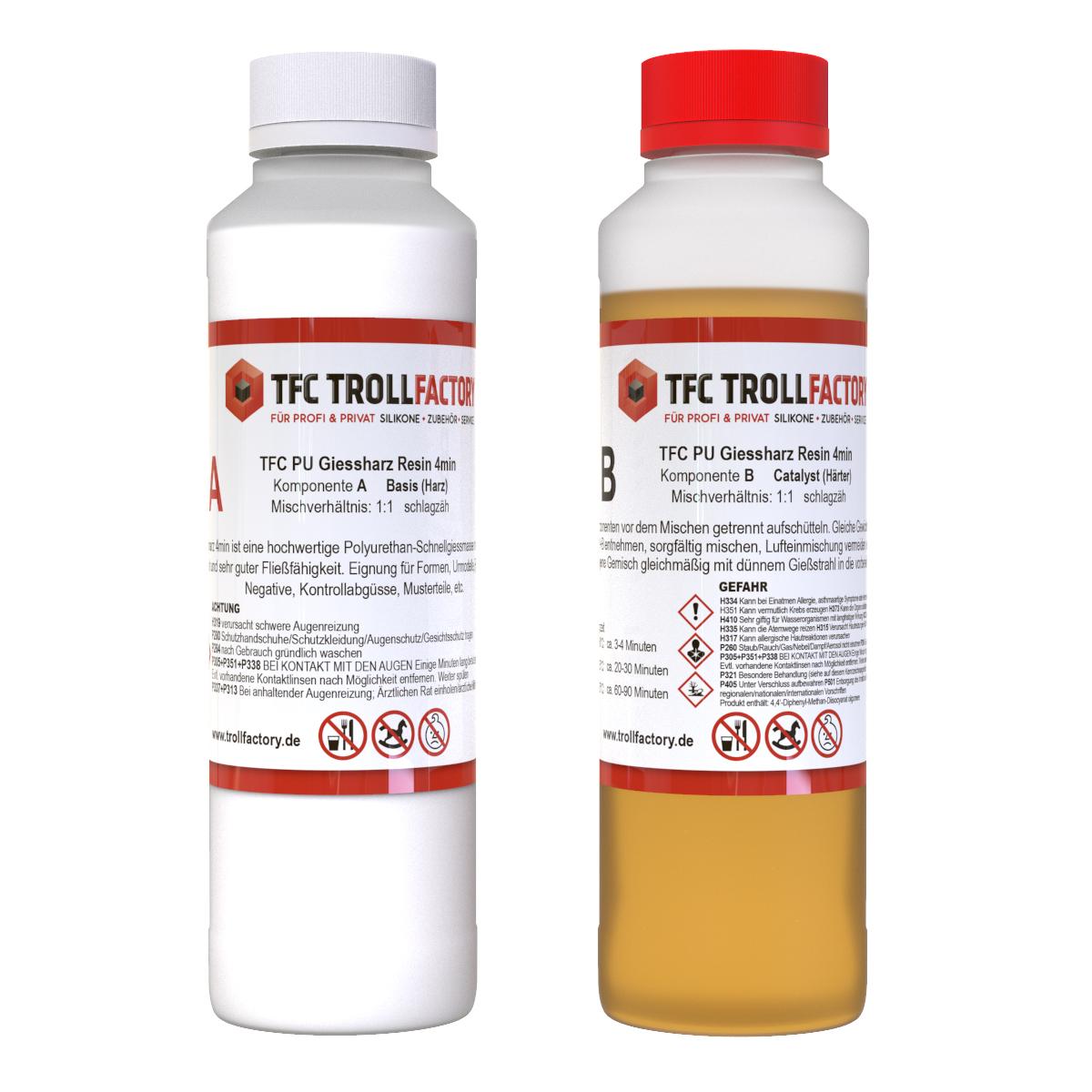 TFC PU Giessharz Resin 4min 1:1 - Größe: 500g (250g+250g) TFC PU Giessharz Resin 4min 1:1 - Größe: 500g (250g+250g)
