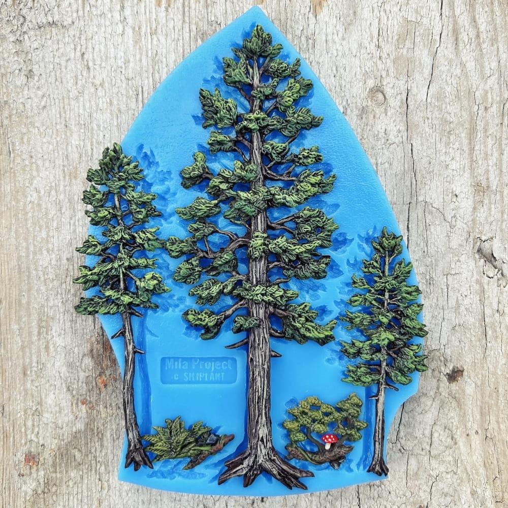 Silikonform Mila Project Kiefern Kiefernwald ca. 11 x 8 cm pine forest