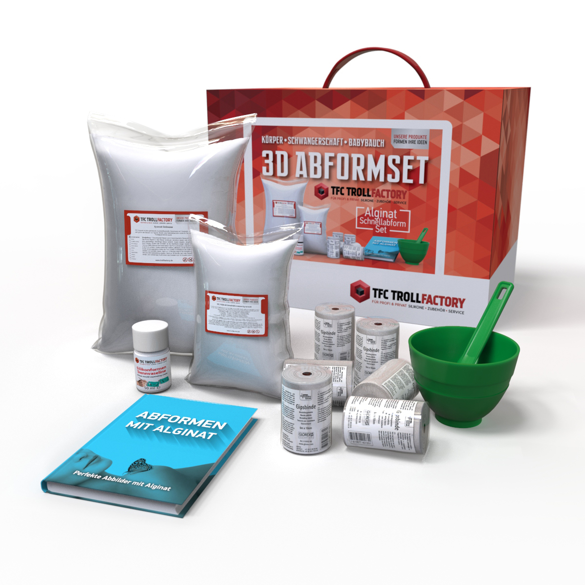 TFC Abformset Alginat 3D Körper Schwangerschaft Babybauch TFC Abformset Alginat 3D Körper Schwangerschaft Babybauch