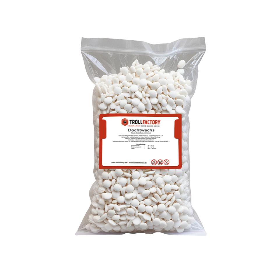 Dochtwachs Kerzenwachs weiß Wachspastillen - Größe: 25 kg