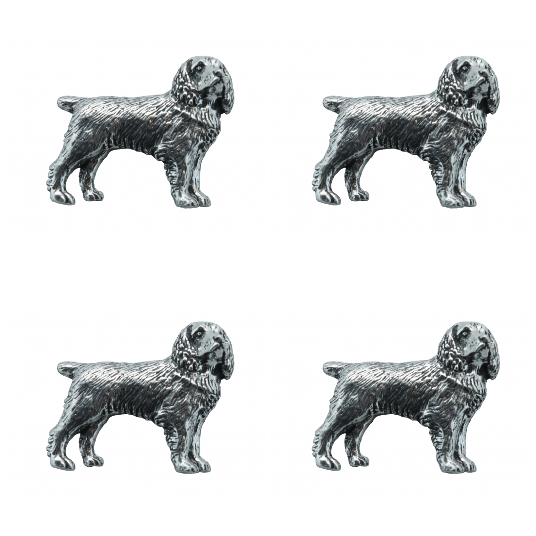 4 x Pin Anstecker Badge Cockerspaniel, 3,4x2,7cm