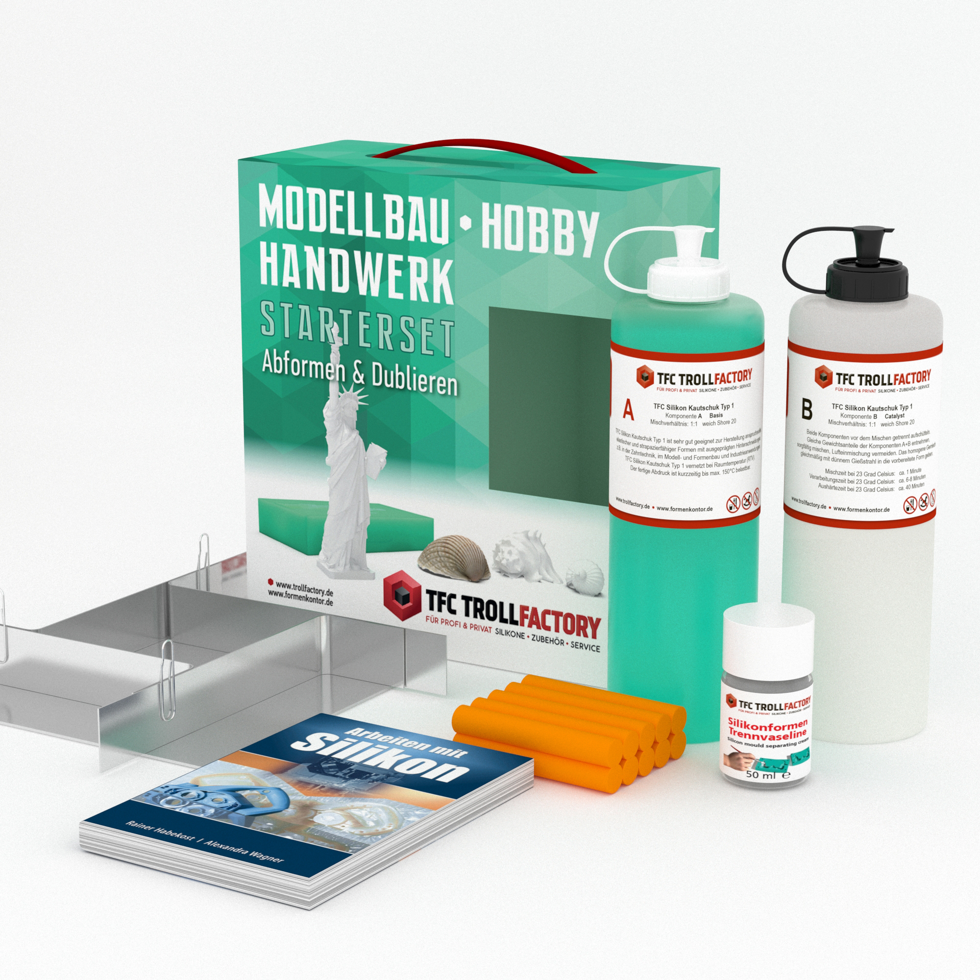 Starterset Einsteigerset Abformen Dublieren Formenbau Silikon inkl. Giessharz extra