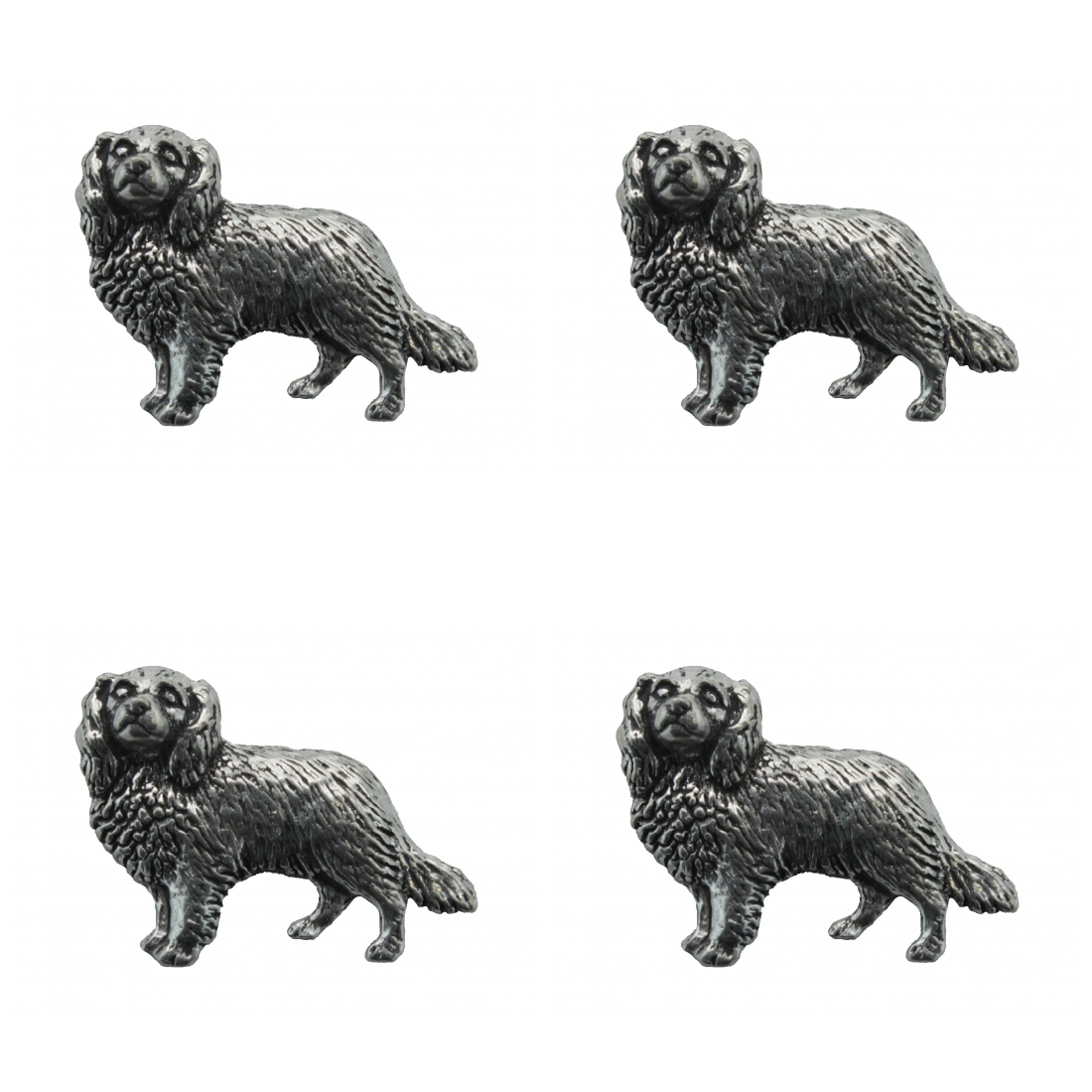 4 x Pin Anstecker Badge Cav.King Charles Spaniel, 3,6x2,8cm