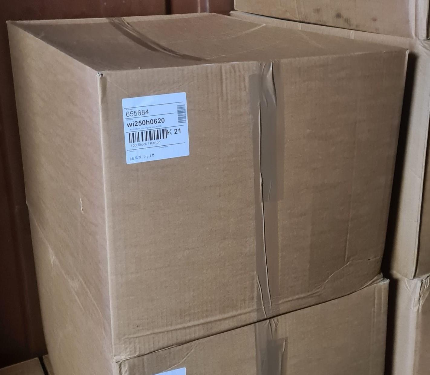 Leerflasche rund HDPE 400 x 250ml ohne Deckel/Verschluss, 32mm Gewinde