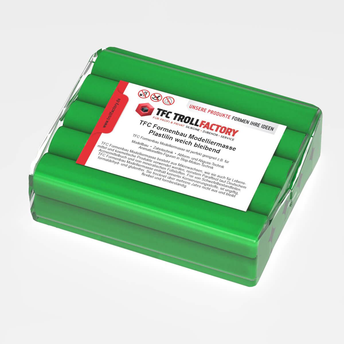 TFC Formenbau Modelliermasse grün Plastilin weich bleibend schwefelfrei - Größe: 500g TFC Formenbau Modelliermasse grün Plastilin weich bleibend schwefelfrei - Größe: 500g