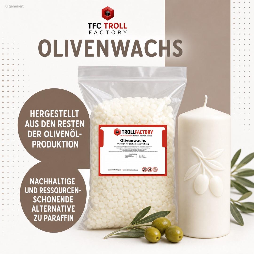 Olivenwachs Kerzenwachs vegan Kerzen gießen Naturbasis TOP Wachs Pastillen - Größe: 4 kg
