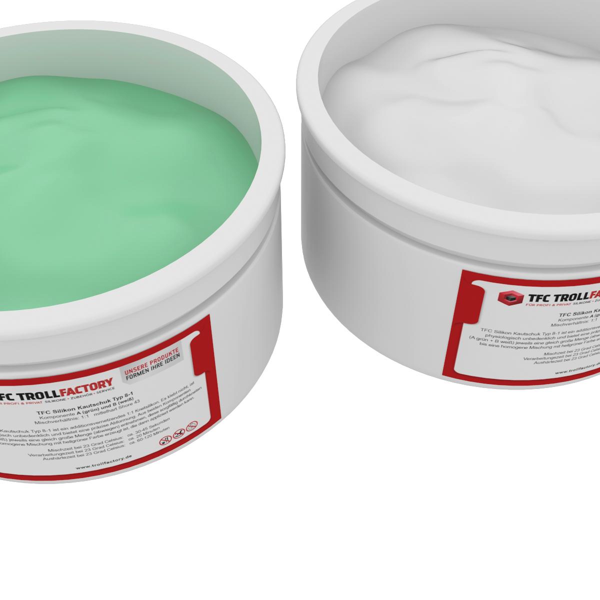TFC Silicone Gomma Tipo 5 Impastabile 500 G – Silicone Per Stampi Morbido Shore 40 – Mix 1:1 – Made In Germany