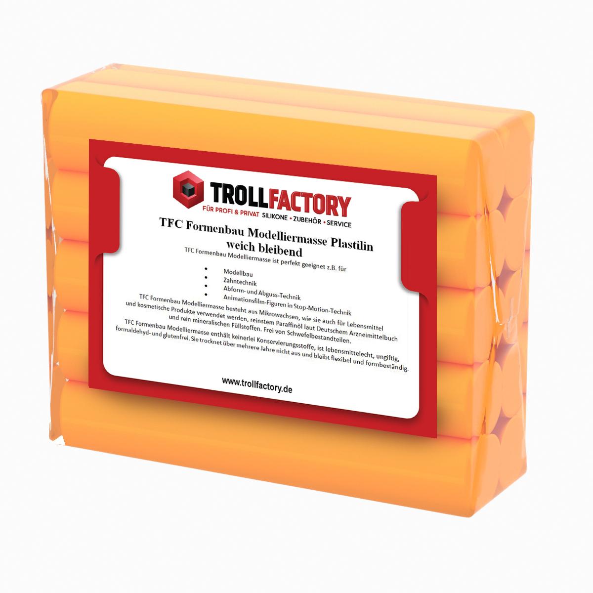TFC Formenbau Modelliermasse orange Plastilin weich bleibend  - Größe: 500g (2x250g) TFC Formenbau Modelliermasse orange Plastilin weich bleibend  - Größe: 500g (2x250g)