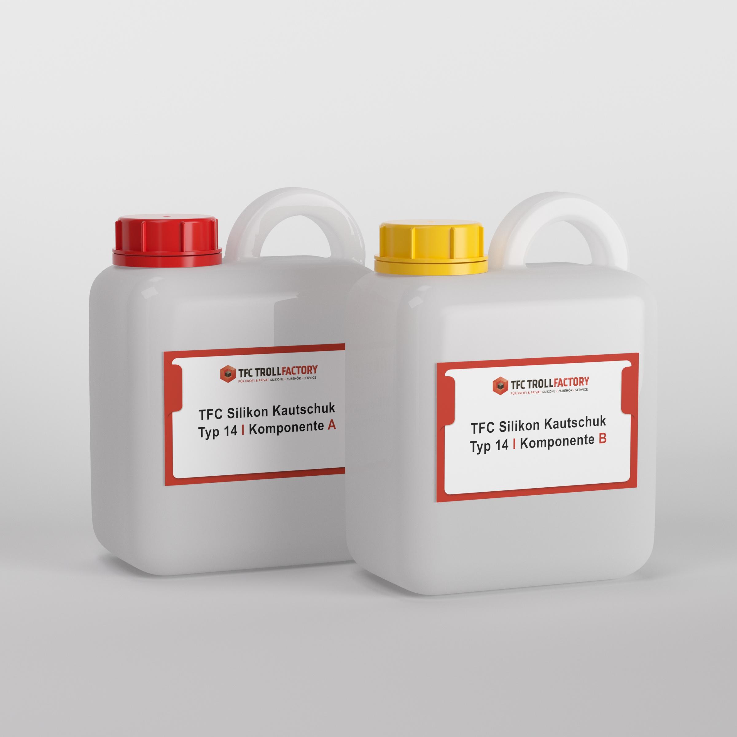 TFC Silikon Kautschuk Typ 14 Abformsilikon mittelhart Shore 37 transluzent 1:1 - Größe: 10kg (5kg + 5kg)  TFC Silikon Kautschuk Typ 14 Abformsilikon mittelhart Shore 37 transluzent 1:1 - Größe: 10kg (5kg + 5kg)
