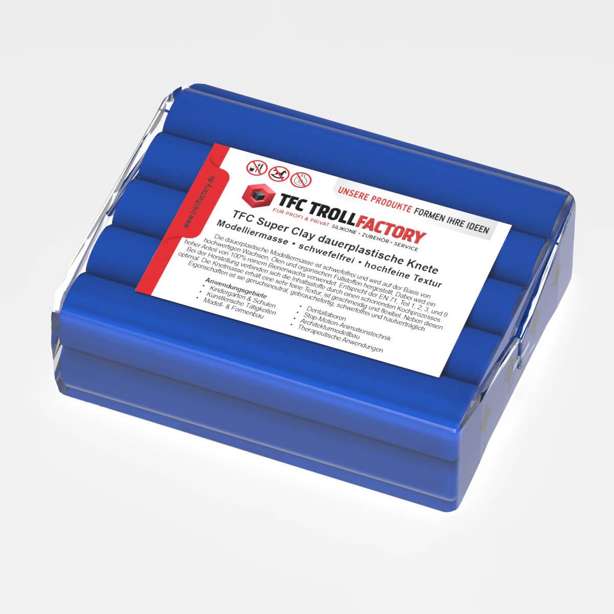 TFC SUPER CLAY Knete dunkelblau Modelliermasse hochfeine Textur geschmeidig formstabil dauerplastisch - Größe: 500g TFC SUPER CLAY Knete dunkelblau Modelliermasse hochfeine Textur geschmeidig formstabil dauerplastisch - Größe: 500g