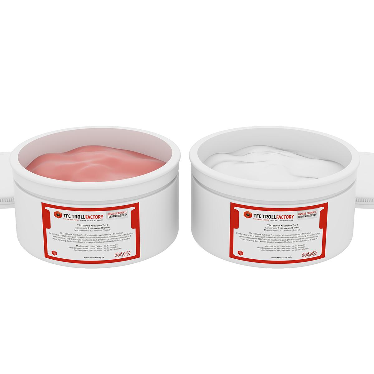 TFC Silikon Kautschuk Typ 9 Knetsilikon weich Shore 25 1:1 - Größe: 500g (2x 250g) TFC Silikon Kautschuk Typ 9 Knetsilikon weich Shore 25 1:1 - Größe: 500g (2x 250g)