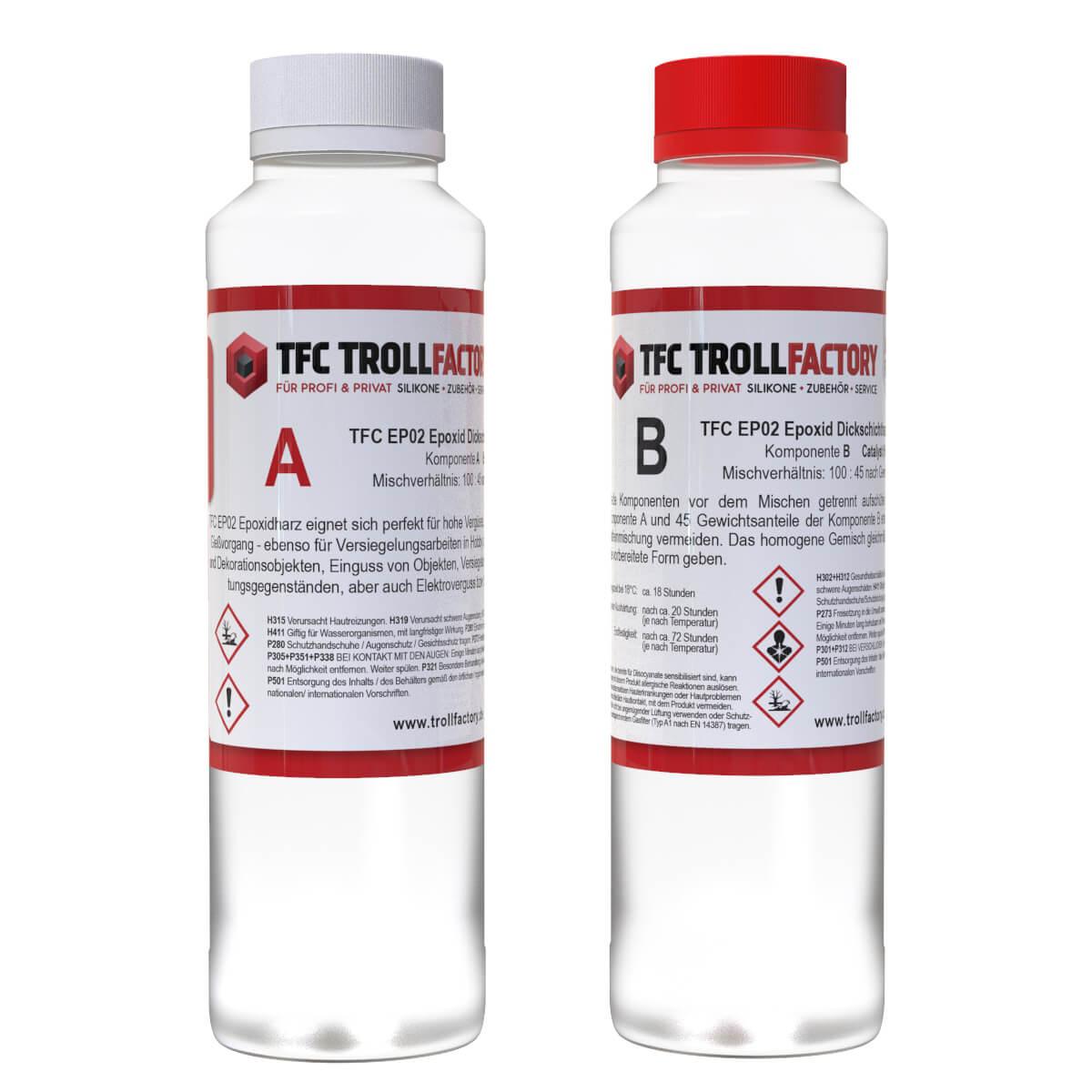 TFC EP02 Epoxy Resin Epoxid Giessharz Dickschicht bis 100mm inkl. Einweghandschuhe - Größe: 300g Set (200g+100g) TFC EP02 Epoxy Resin Epoxid Giessharz Dickschicht bis 100mm inkl. Einweghandschuhe - Größe: 300g Set (200g+100g)