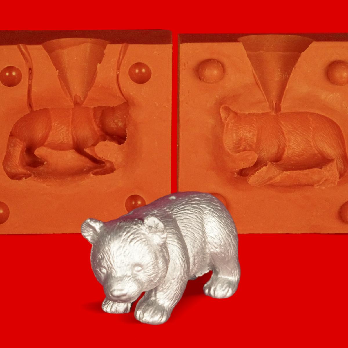 Zinn Giessform Baby Bär  - Silikonform hitzebeständig - benötigt ca. 165g Reinzinn Zinn Giessform Baby Bär  - Silikonform hitzebeständig - benötigt ca. 165g Reinzinn