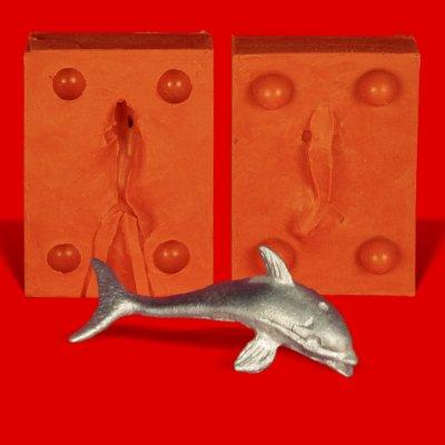 Zinn Giessform Delphin Delfin - Silikonform hitzebeständig - benötigt ca. 10g Reinzinn