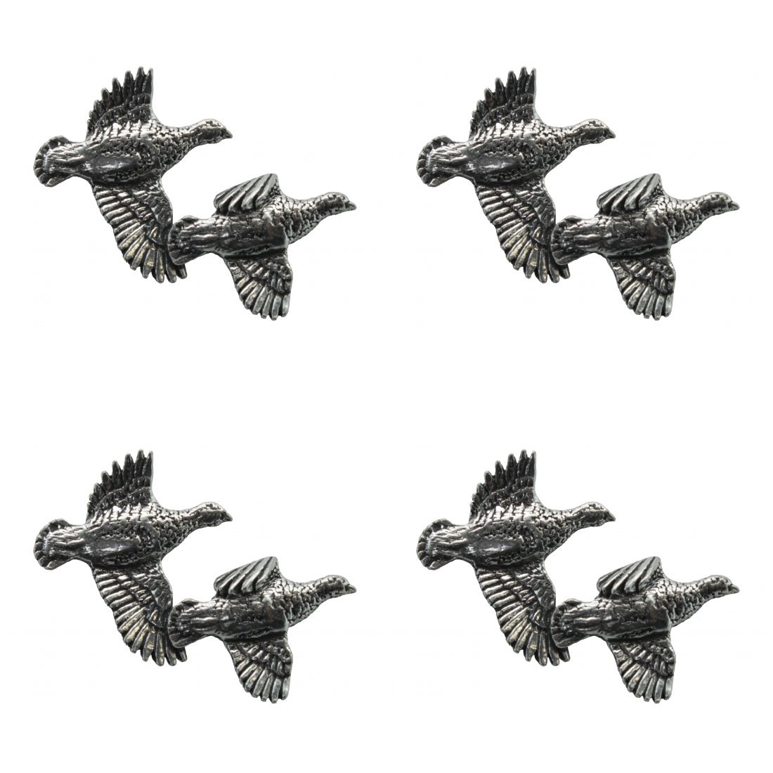 4 x Pin Anstecker Badge Rebhühner fliegend, 3,9x3,6cm