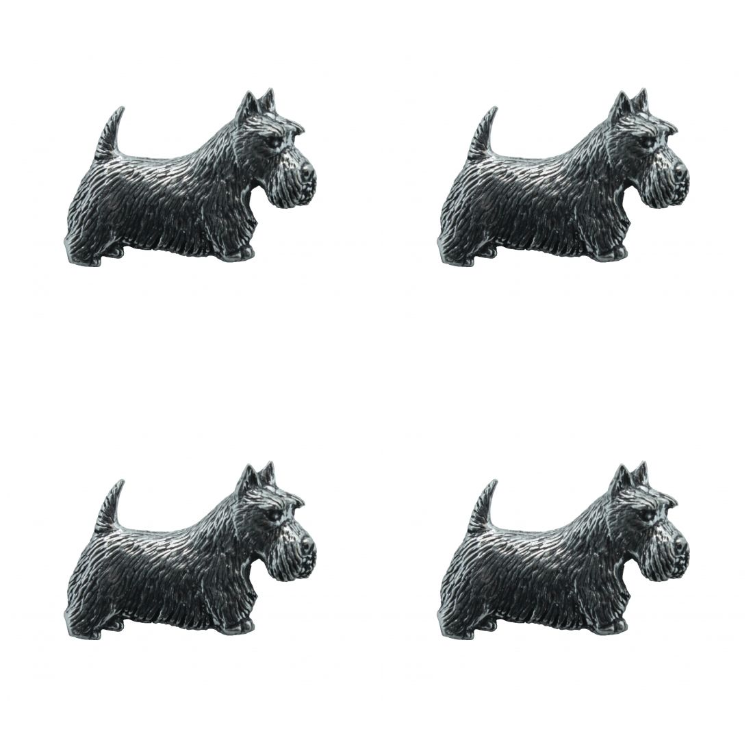 4 x Pin Anstecker Badge Scottish Terrier, 3,3x2,2cm