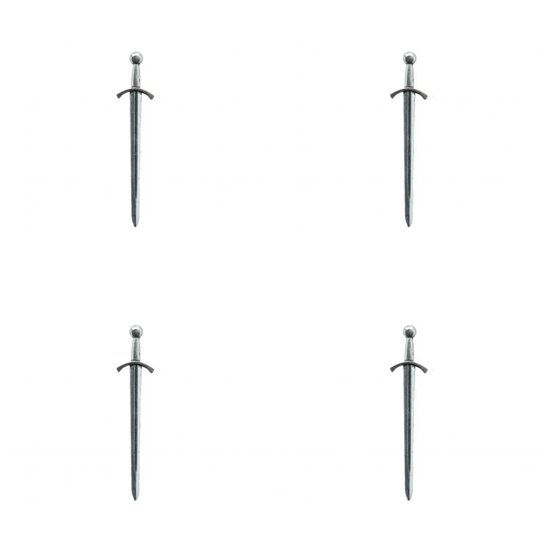 4x Pin Anstecker Badge Barock Schwert, 6,4x1,5cm