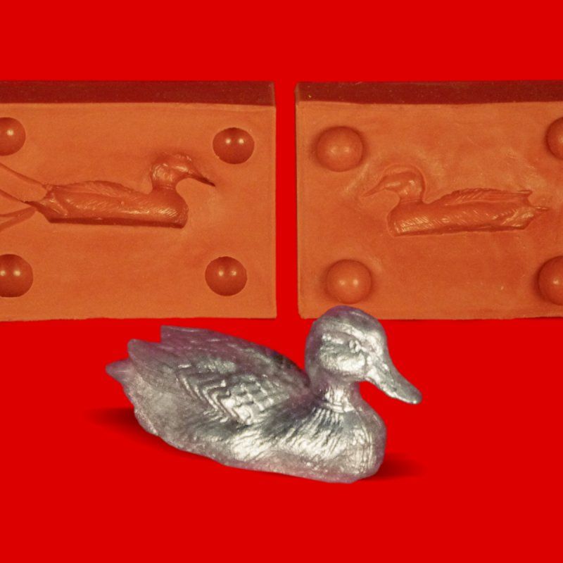Zinngießform Ente Duck, ca. 30g Reinzinn