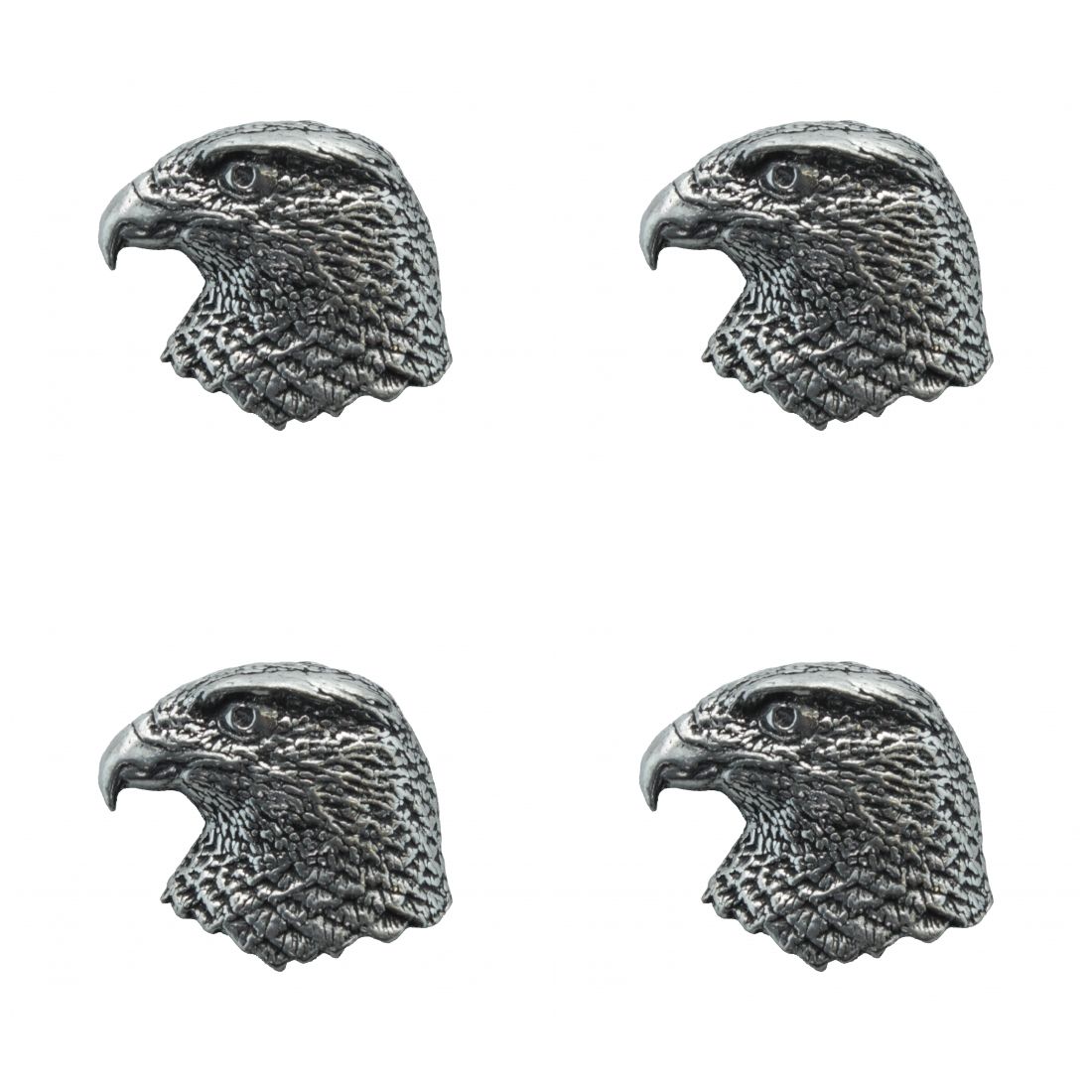 4 x Pin Anstecker Badge Kopf Habicht, 2,6x2,1cm