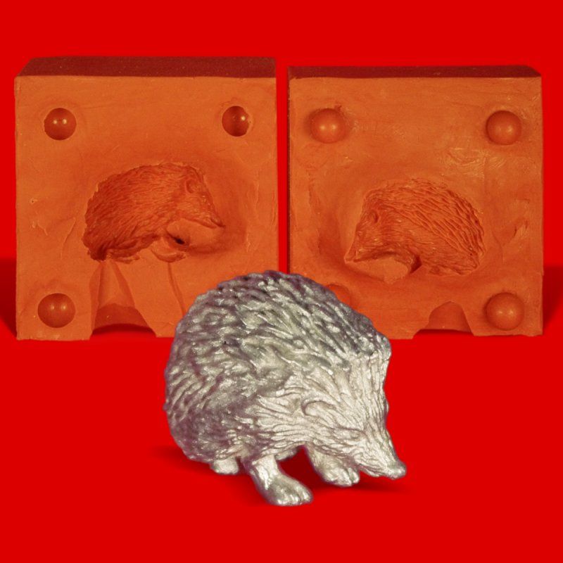 Zinngießform Igel Hedgehog, 110g Reinzinn