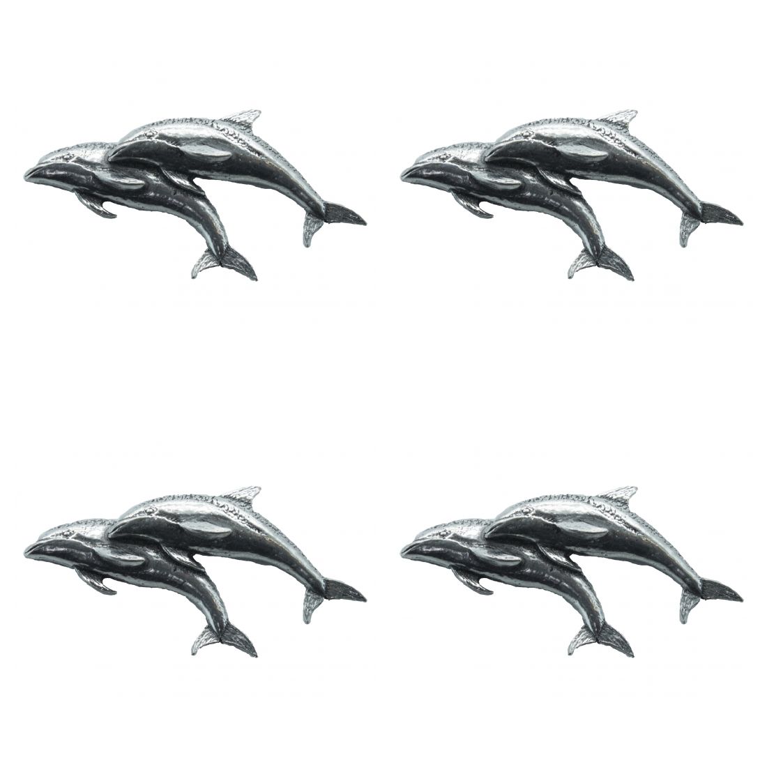 4x Pin Anstecker Badge Zwei Delfine, 5,2x2,8cm
