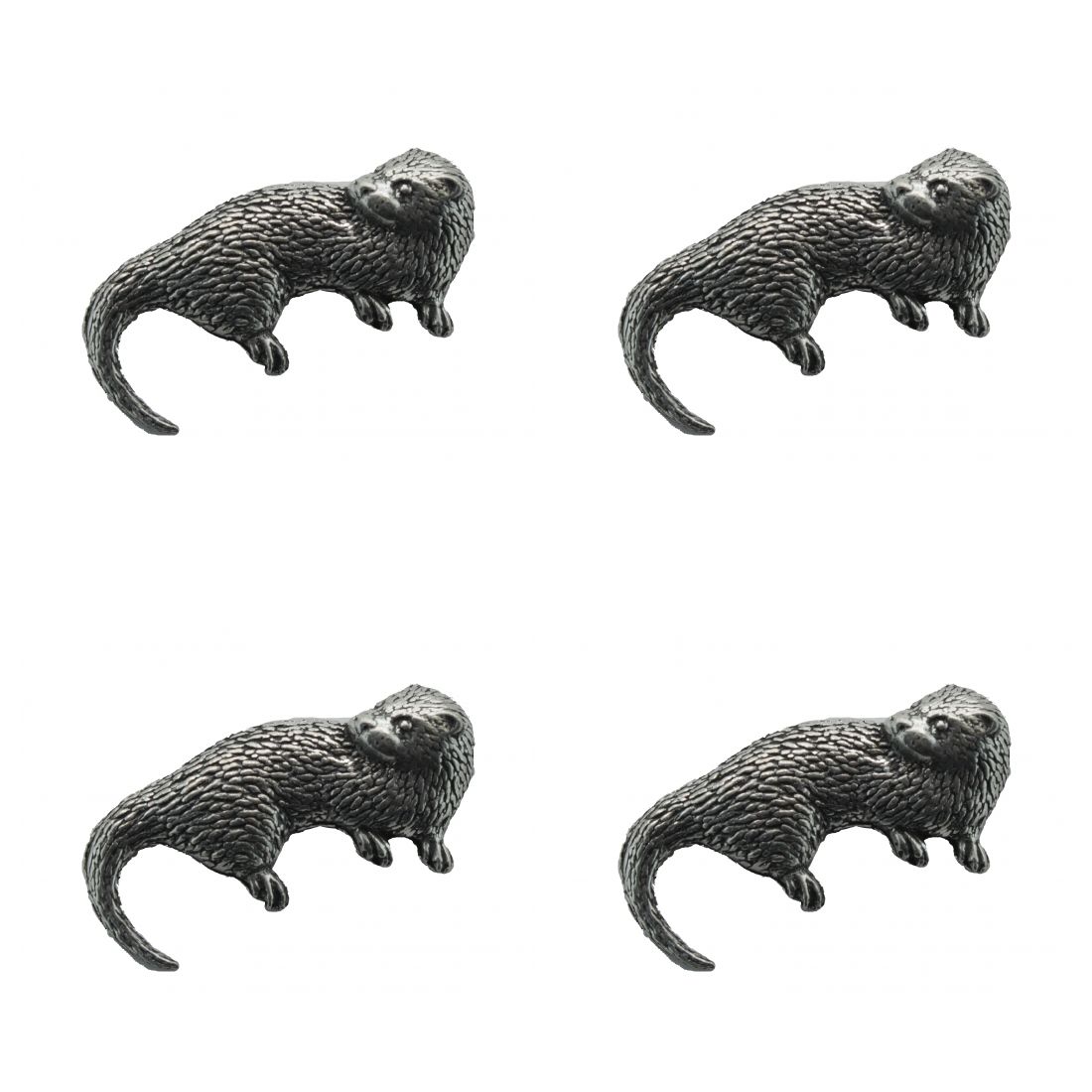 4x Pin Anstecker Badge Otter, 1,7x3,7cm