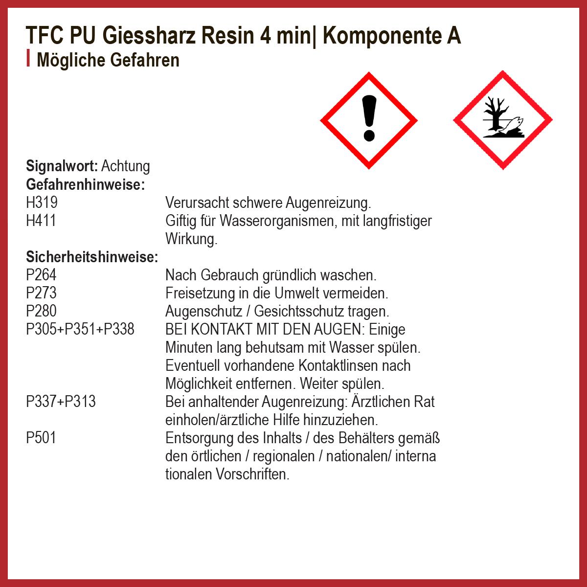 TFC PU Giessharz Resin 4min 1:1 - Größe: 1kg (500g+500g) | 1kg (500g